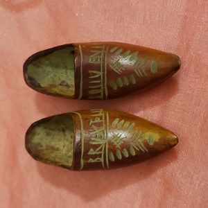 Vintage miniature wood shoes